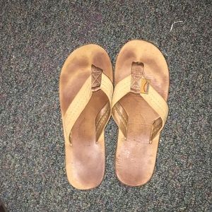 Tan Rainbow flip flops